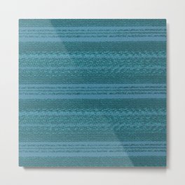 Big Stich Aqua Teal - Knitting Fabric Art Metal Print | Pop Art, Teal, Mid Century, Aqua, Cloth, Vintage, Graphicdesign, Knit, Stiching, Country Style 