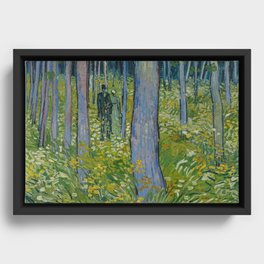 Undergrowth with Two Figures Framed Canvas