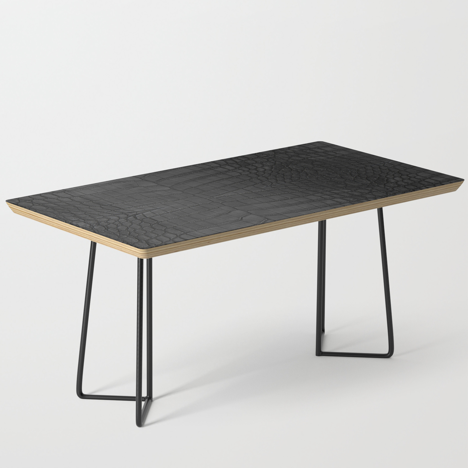 Black Crocodile Leather Print Coffee Table By Loolyelzayat Society6