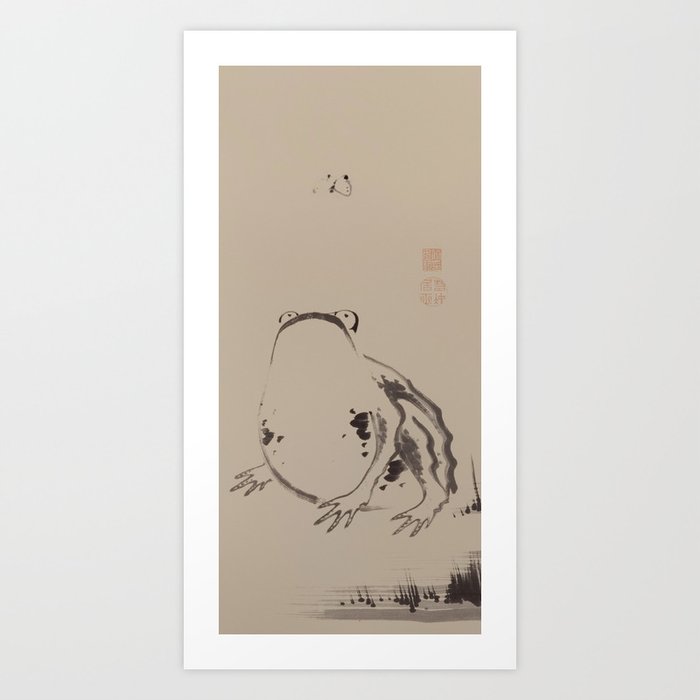 Frog with butterfly by Itō Jakuchū Art Print