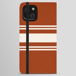 Orange and white retro 60s minimalistic stripes iPhone Wallet Case