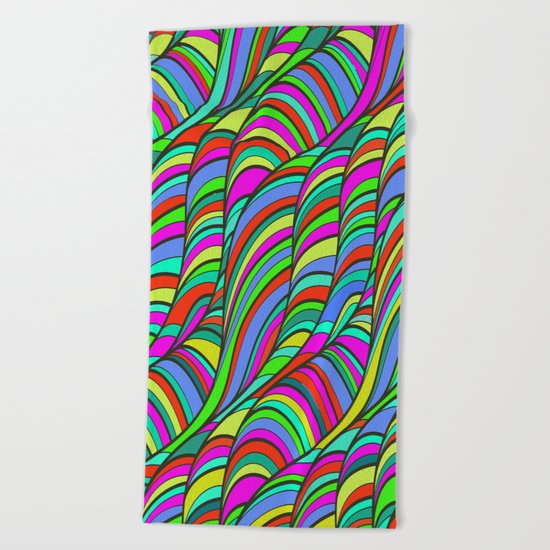 waves of colors Beach Towel