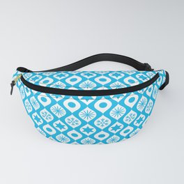 Turquoise Retro Christmas Pattern Fanny Pack