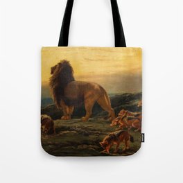 The King and his Satellites by Briton Riviere Tote Bag