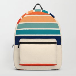 Tadama - Colorful Classic 70's Vintage Style Retro Summer Stripes Backpack