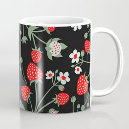 Strawberry With Flowers Pattern Coffee Mug