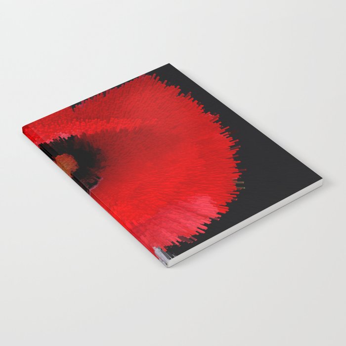 Red poppy explosion pixel art Notebook