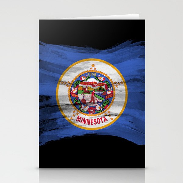 Minnesota state flag brush stroke, Minnesota flag background Stationery Cards
