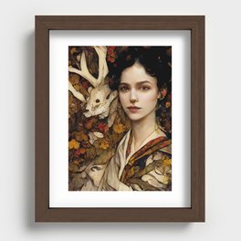 The autumn lady Recessed Framed Print