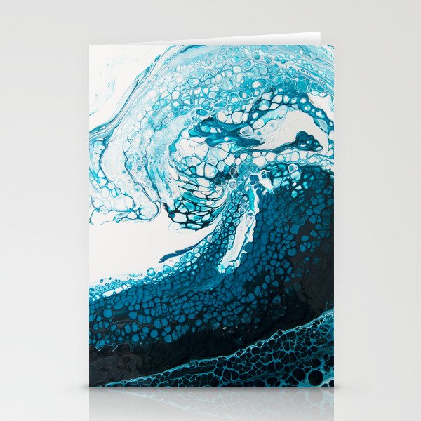 Ocean Wave Acrylic Pour Stationery Cards By Spydphotography Society6