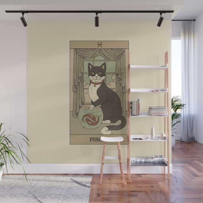 Pisces Cat Wall Mural