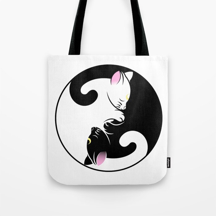 Choice of Colours. Yin Yang Cats Cotton Shopping Bag 