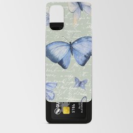 Pastel Watercolor Butterflies on Apple Green Android Card Case