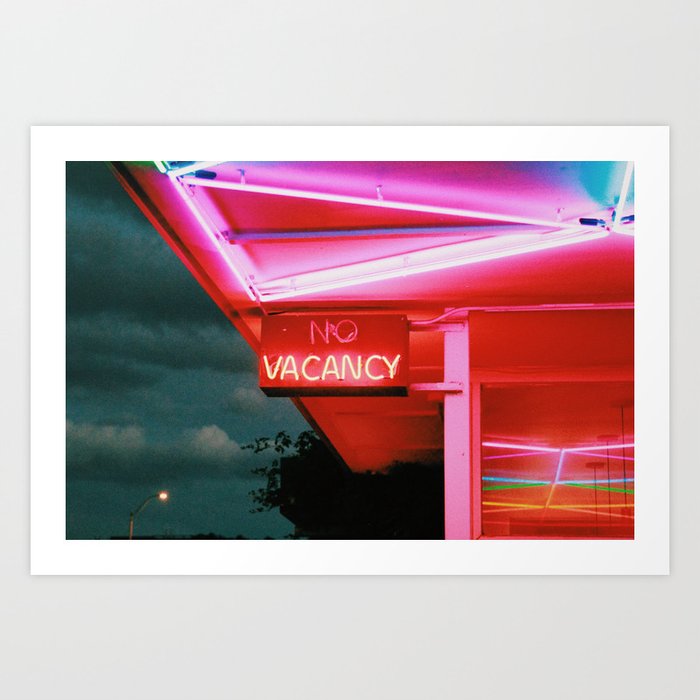 No Vacancy - Neon Sign Art Print