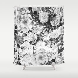 Black Floral Shower Curtains Society6