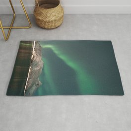 Northern Lights in the Kaldfjord | Winter Night in Norway Art Print | Astro Landscape Travel Photography Area & Throw Rug