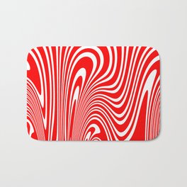 Groovy Psychedelic Swirly Trippy Funky Candy Cane Abstract Digital Art Bath Mat