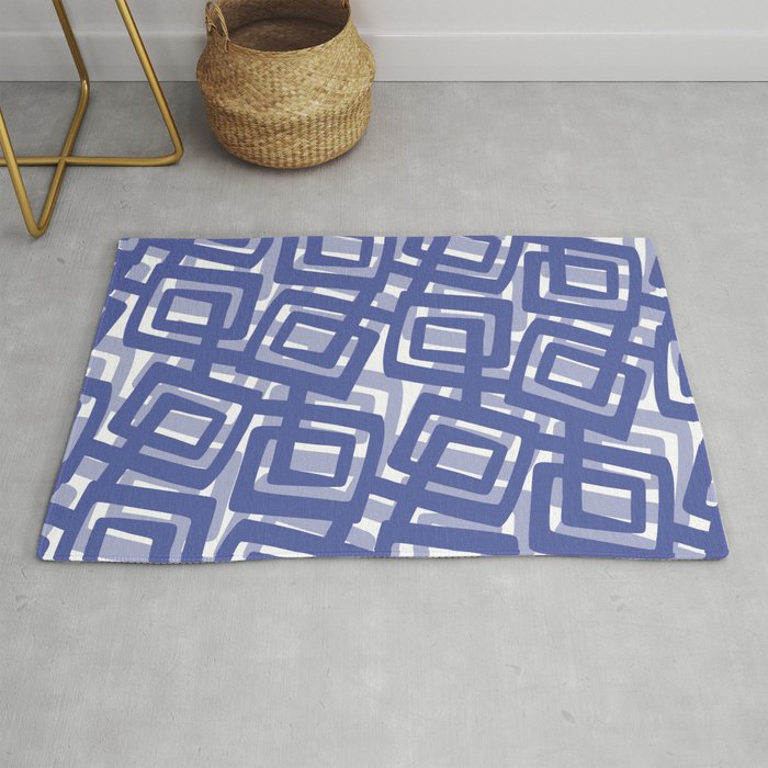 Periwinkle Mod Psychedelic Art Print Rug