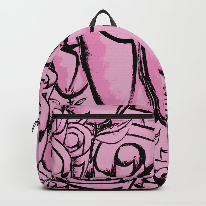 Funky quirky pink roses Backpack