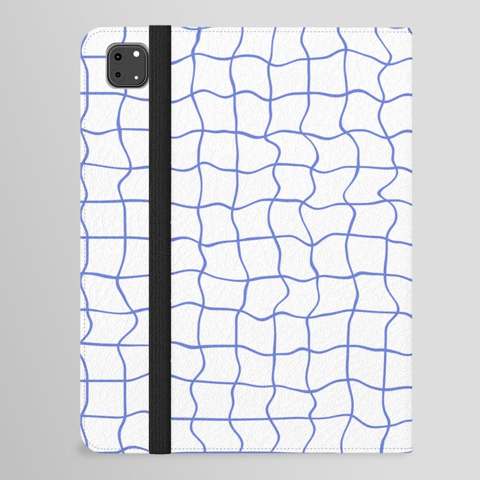 Blue minimal geometrical liquid square pattern iPad Folio Case