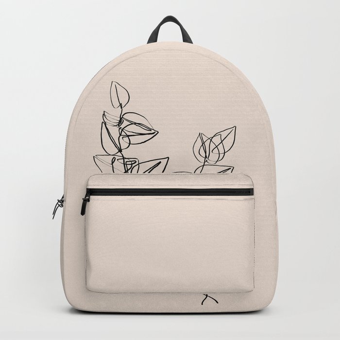 Dark Eucalyptus leaves one line art Backpack by Doodle Intent | Society6