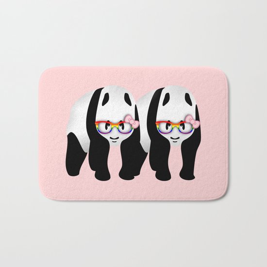 Lesbian Gay Pride Pandas Bath Mat