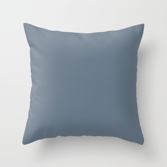 MONTAIN SLATE BLUE SOLID COLOR. PLain Dusty Blue Throw Pillow