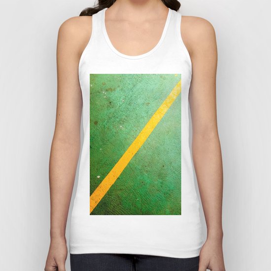 Diagonal Yellow Line Unisex Tank Top