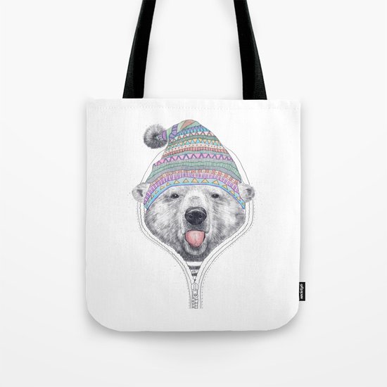 The Bear in a hood Tote Bag