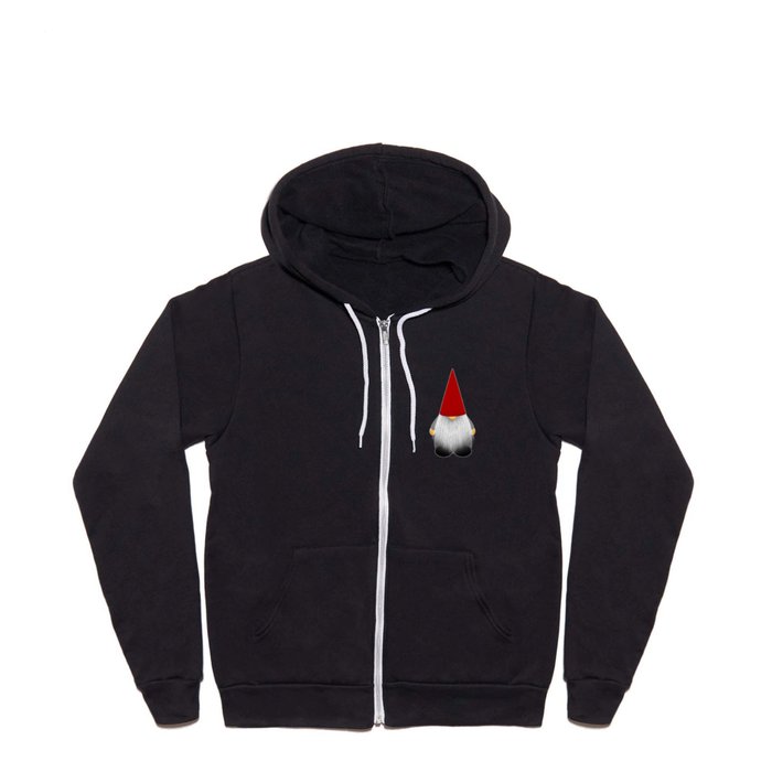 Christmas cute gnome with long white beard and red hat Full Zip Hoodie