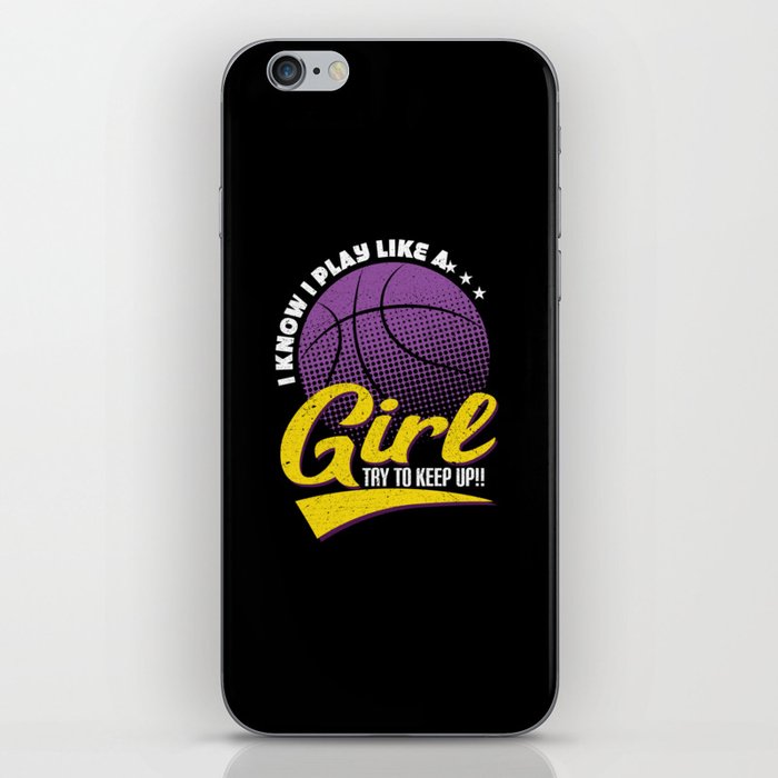 Basketball Shirt Girls Basketball Play Like a Girl iPhone Skin