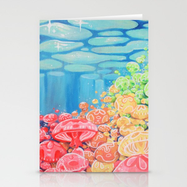 Rainbow jellyfish sea - queer jellies  Stationery Cards