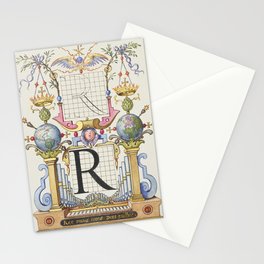 Vintage calligraphy art 'R' Stationery Card
