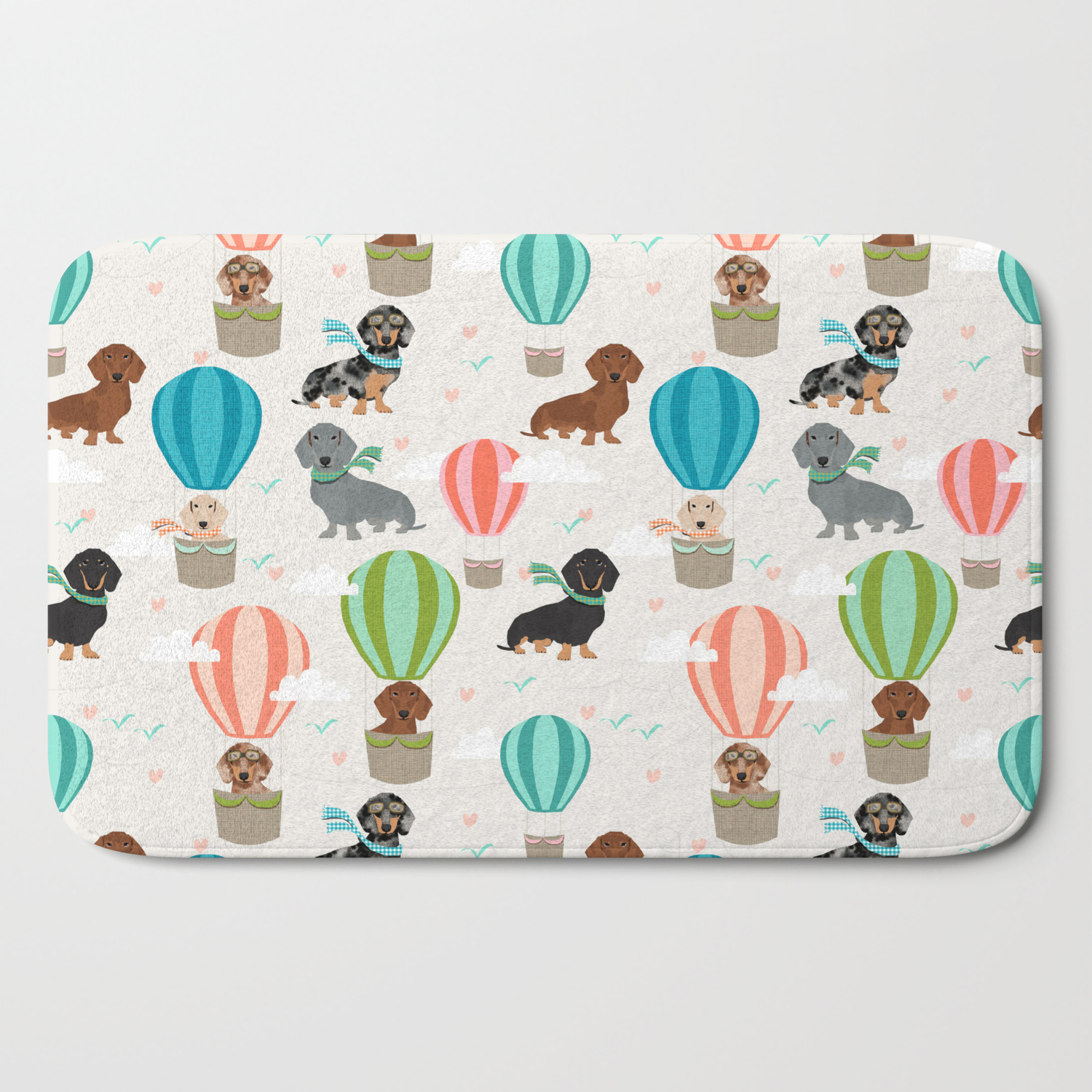 Dachshund Hot Air Balloon Dog Cute Design Fabric Doxie Pillow Decor Phone Case Bath Mat By Petfriendly Society6,3d Designer Jobs In Bangalore
