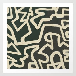 Abstract line art maze pattern Art Print
