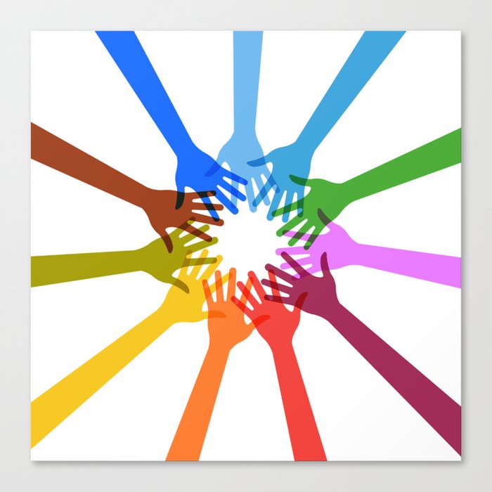 Wallpaper Teamwork Hands Working Together Canvas Print By HD