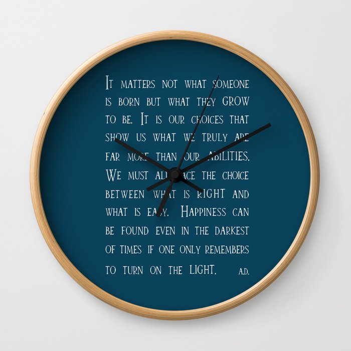 Dumbledore wise quotes Wall Clock