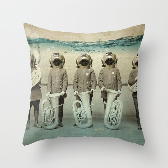 the diving bell Tuba quintet Throw Pillow by vincepezzaniti Society6