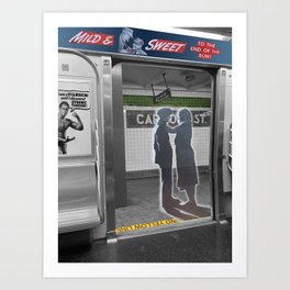 Subway Platform Ghost Couple Art Print