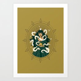 Dragon Queen Goddess Art Print | Graphicdesign, Witchy, Wicca, Goddess, Feminist, Moon, Beast, Witch, Boho, Queen 