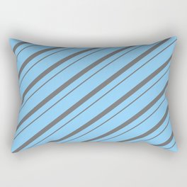 [ Thumbnail: Light Sky Blue & Dim Gray Colored Striped Pattern Rectangular Pillow ]