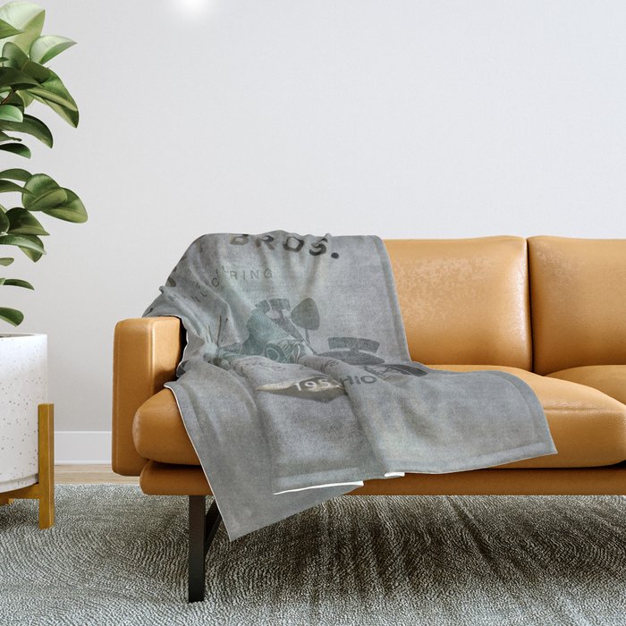 Motorbike Vintage Grunge Poster Throw Blanket