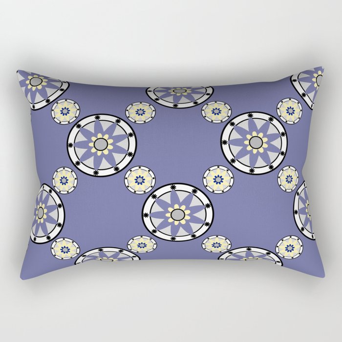 Purple Nine-Pointed Flower Pattern Rectangular Pillow