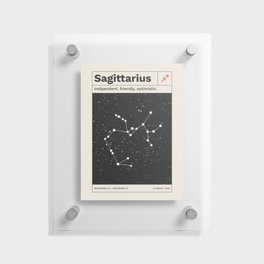 Sagittarius Constellation Retro Minimalist Zodiac Print Floating Acrylic Print