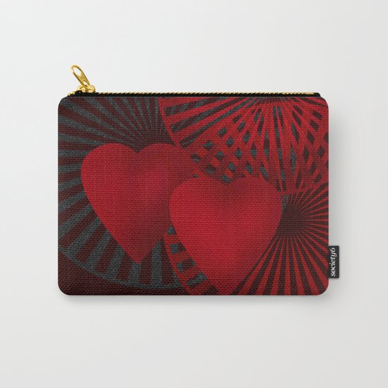 Love. The loving hearts .Black background . Carry-All Pouch