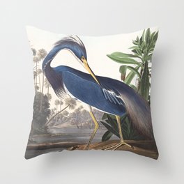 blue heron pillow