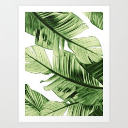 Tropical Green Banana Leaves Dream #1 #decor #art #society6 Art Print
