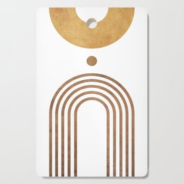 Transitions - White 01 - Minimal Geometric Abstract Cutting Board