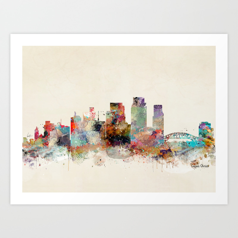Corpus Christi Texas Art Print By Bribuckley Society6