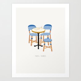 Parisian Cafe Chairs, Paris, France Art Print